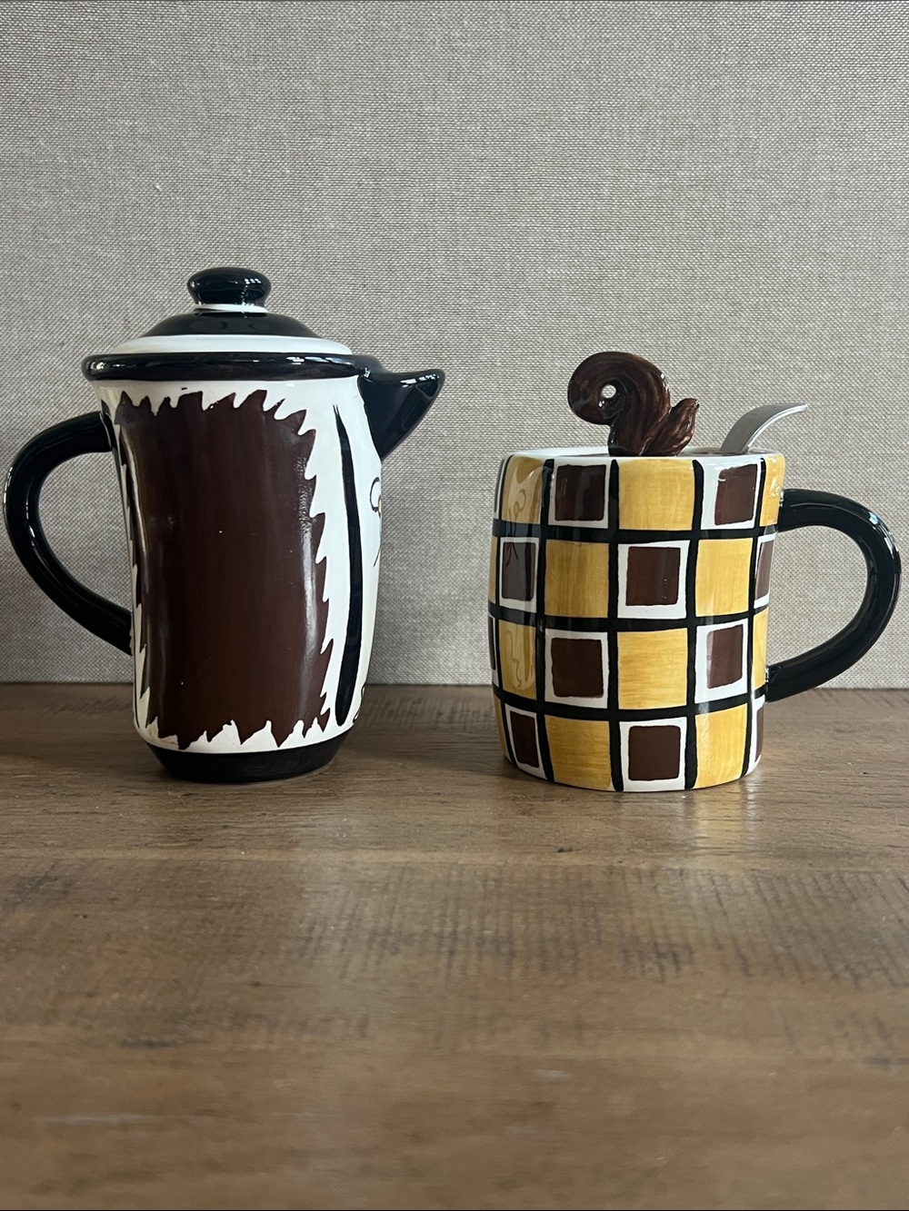 Studio Nova Cafe KT550 porcelain sugar bowl and creamer set